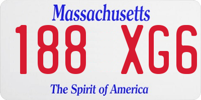 MA license plate 188XG6