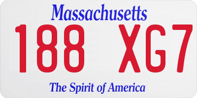 MA license plate 188XG7
