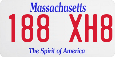 MA license plate 188XH8