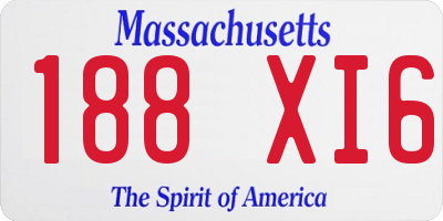 MA license plate 188XI6