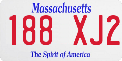 MA license plate 188XJ2