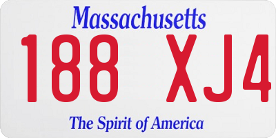 MA license plate 188XJ4