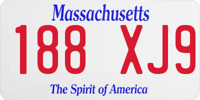 MA license plate 188XJ9
