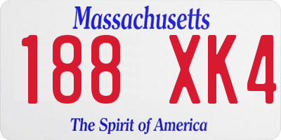 MA license plate 188XK4