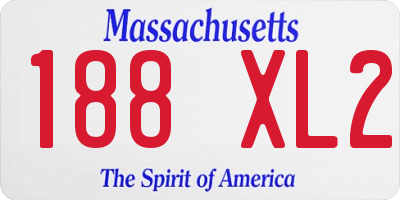 MA license plate 188XL2