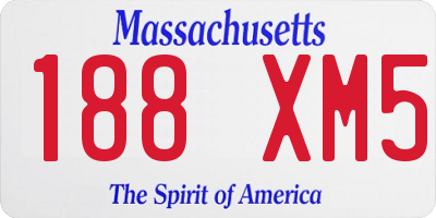 MA license plate 188XM5