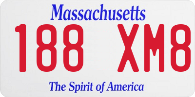 MA license plate 188XM8