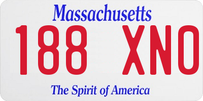 MA license plate 188XN0