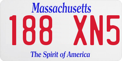 MA license plate 188XN5