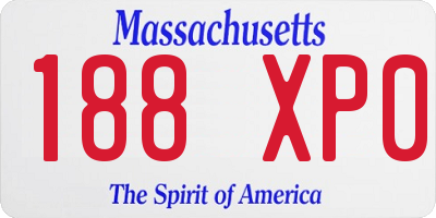 MA license plate 188XP0