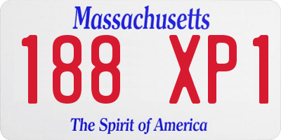 MA license plate 188XP1