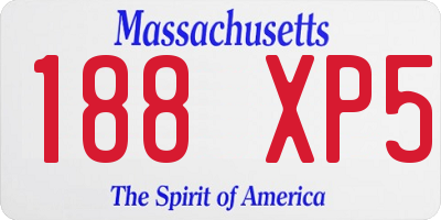 MA license plate 188XP5