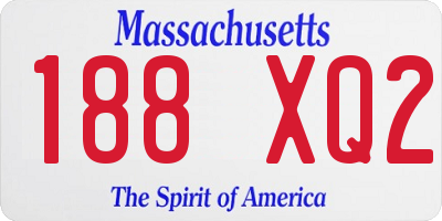 MA license plate 188XQ2