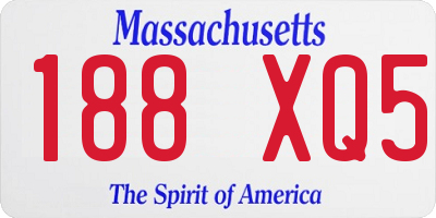 MA license plate 188XQ5