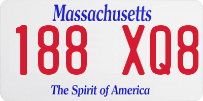 MA license plate 188XQ8