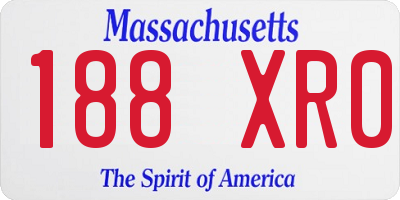 MA license plate 188XR0
