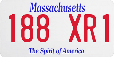 MA license plate 188XR1