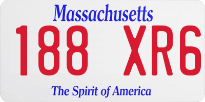 MA license plate 188XR6