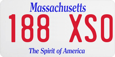 MA license plate 188XS0