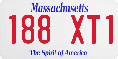 MA license plate 188XT1