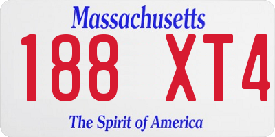 MA license plate 188XT4