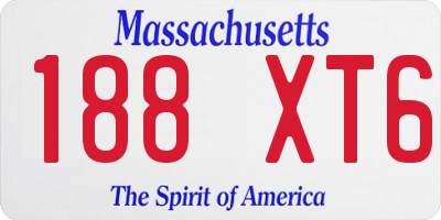 MA license plate 188XT6