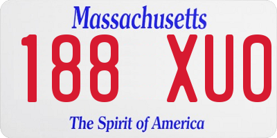 MA license plate 188XU0