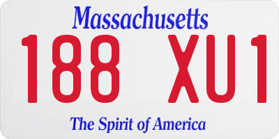 MA license plate 188XU1