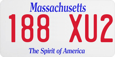 MA license plate 188XU2