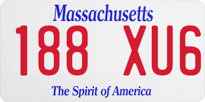 MA license plate 188XU6