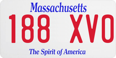 MA license plate 188XV0