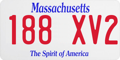 MA license plate 188XV2