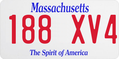 MA license plate 188XV4