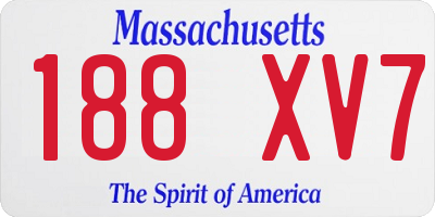 MA license plate 188XV7