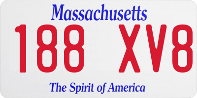 MA license plate 188XV8