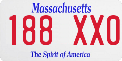 MA license plate 188XX0