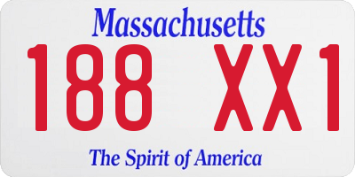 MA license plate 188XX1