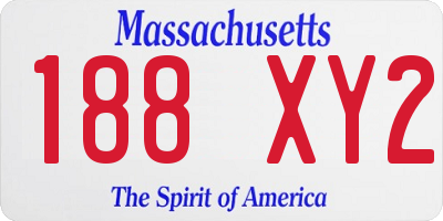 MA license plate 188XY2