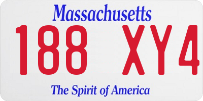 MA license plate 188XY4