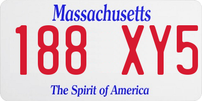 MA license plate 188XY5
