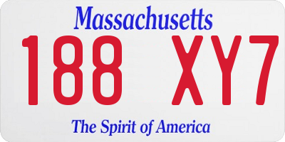 MA license plate 188XY7