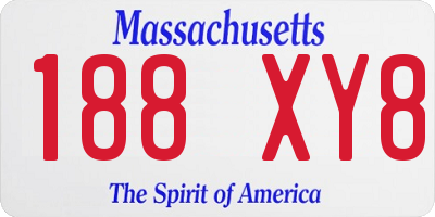 MA license plate 188XY8