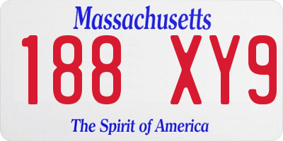 MA license plate 188XY9