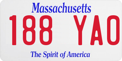 MA license plate 188YA0