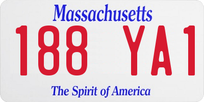 MA license plate 188YA1