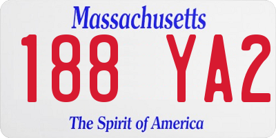 MA license plate 188YA2