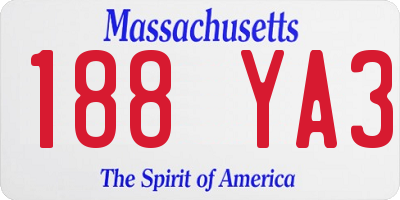 MA license plate 188YA3