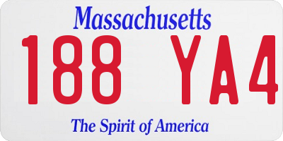 MA license plate 188YA4