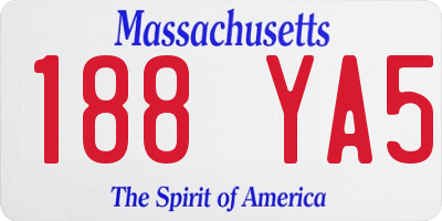 MA license plate 188YA5