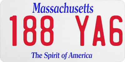 MA license plate 188YA6